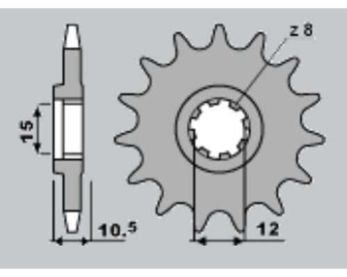 Cht передня зірочка 595 13 aprilia 50 (588-13) (ланцюг.415)