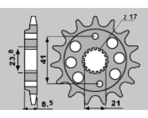 Cht передня зірочка 2071 14 honda xr 400r 96-00, trx 400rx 99-04 (4049-14) (jtf1332.14)