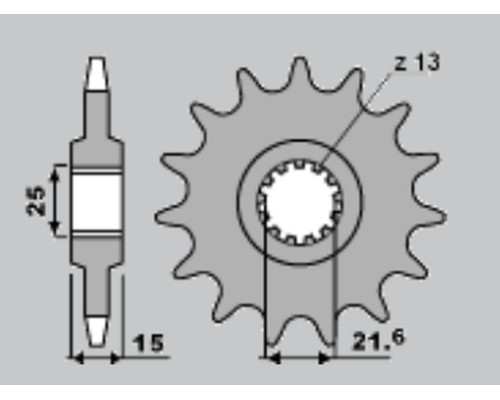 Cht передня зірочка 2082 15 kawasaki zx6r 95-97 (4023-15) (jtf1515.15)