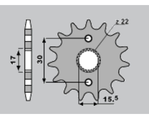 Cht зірочка передня 332 14 (a4250273140) honda cr 80/85