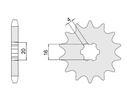 Cht передня зірочка 416 15 (a4250416150) 416 13 suzuki rm 80/85 '89-'12 (-1) (jtf416.13)