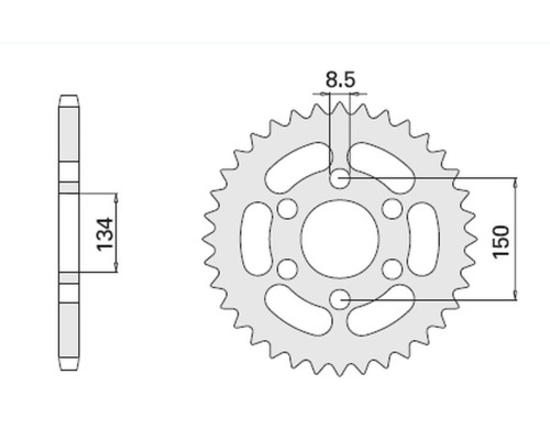 Cht задня зірочка 463 48 kawasaki kmx 125 86-03 (463-48) (jtr.463.48)