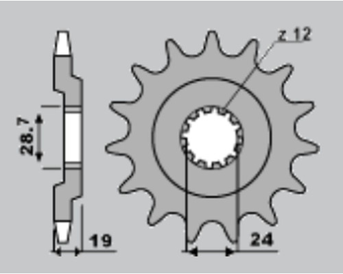 Cht зірочка передня 529 17 529 15 kawasaki zx 10 88-90 (526-17) (ланцюг 532)