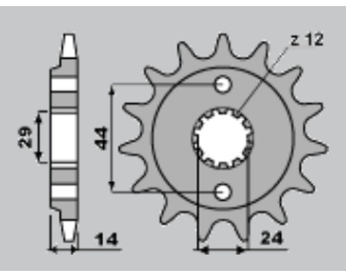 Cht зірочка передня 348 15 honda xrv750 90-03 (a4240314150)