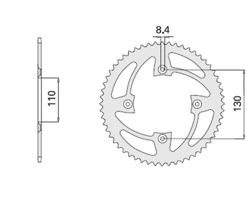 Cht задня зірічка 4306 55 honda cr 80/85 (2064-55) (ланцюг 420)