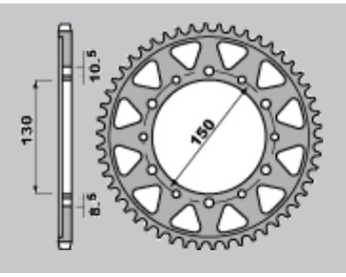 Cht задня зірочка 860 39 (859-39) (jtr859.39) yamaha fzs 600 fazer 96-03