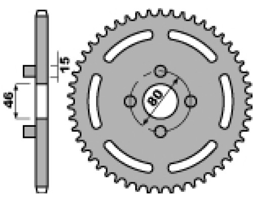 Задня зірочка pbr 704 62 f cagiva 125 sst 82-85 (ланцюг 428)