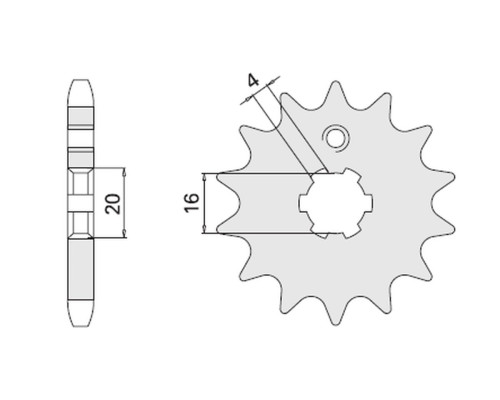 Cht передня зірочка 550 16 gilera 125 84-88 (601-16)