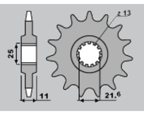 Cht передня зірочка 580 17 (a4250580170) yamaha fz6 '04-'10, r6 '99-'14 (ланцюг 530)