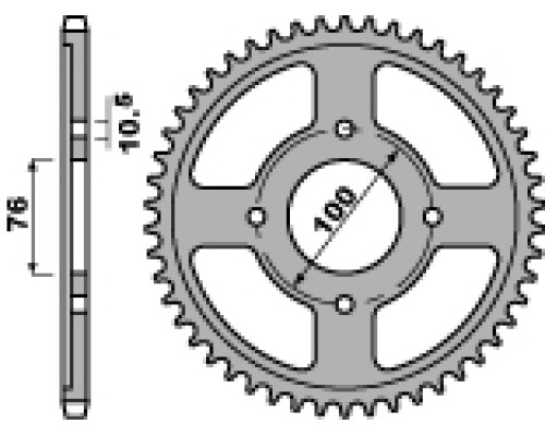 Pbr задня зірічка 803 47 f suzuki rg 125 92-96 (ланцюг 428)