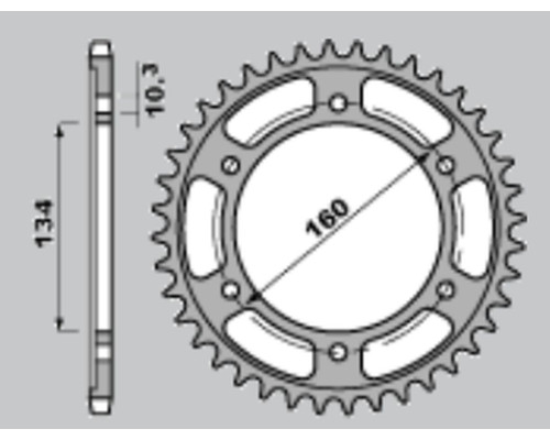Grosskopf продаж задня зірочка загартувана 4405 45 c45 honda cbr 600f (01-06) (jtr1307.45)