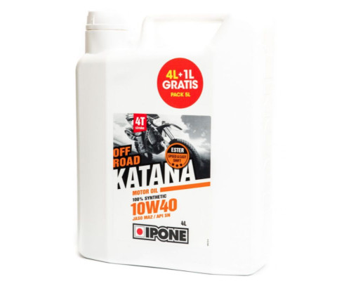 Ipone katana off road 10w40 моторне масло 100 PROCENT синтетичне 5l (ester, ma2) - 4+1 (ip1124) (akc) (4) знято