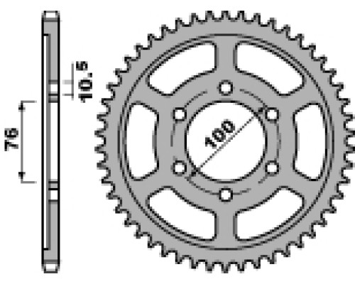 Задня зірочка pbr 825 42 c45 suzuki gsx 750 99-01 - заміна на 816 42 (ланцюг 530) (jtr816.42)