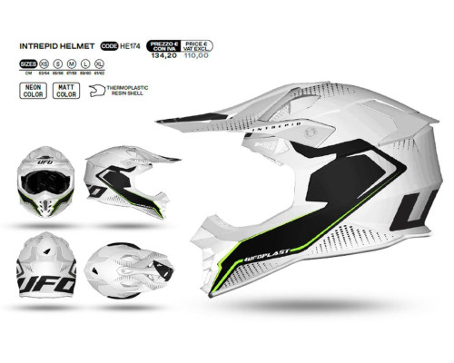 UFO Intrepid Кросовий Шолом ECE 22R06 Розмір L Білий/Чорний Колекція 2024