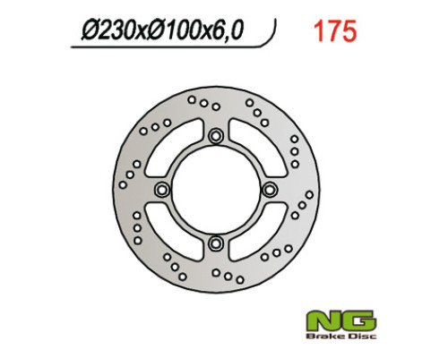 Ng гальмівний диск задній kawasaki zephyr 750 92-97, zzr600 '90-'92 (4x10,25) (230x100x6)