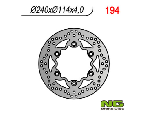 Диск гальмівний передній honda rebel 125/250, cbf 125 08-12, vt 125 (99-08) (240x114x4) (6x10,5mm)