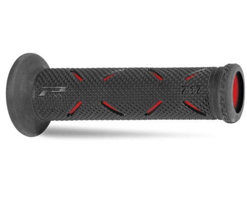 Манжети progrip pg717 дорожні (22+25мм, довжина 122мм), колір чорний/червоний (двокомпонентні) (717-149) (pg717/6)