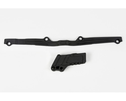 Комплект UFO повзунок (ka03703001) + направляюча ланцюг (ka03750001) kawasaki kx 125/250 '03-'17 колір чорний