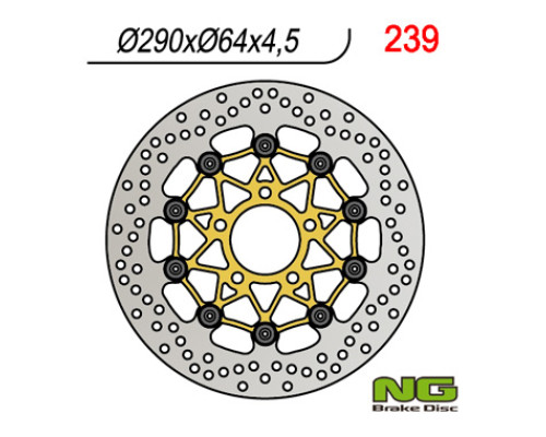 Ng передній гальмівний диск suzuki gsx600/750f, gsf600 '95-'04, sv650 '99-'02 (290x64x4.5) плаваючий