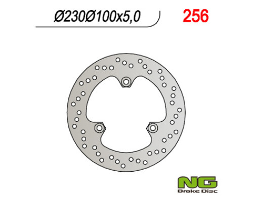 Ng гальмівний диск задній kawasaki gpz500s '90-'03 (230x100x5) (3x10,5mm)