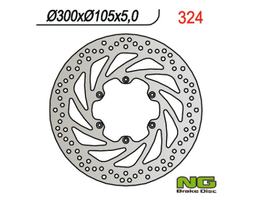 Ng передній гальмівний диск aprilia / bmw f 650 / f700 gs`12-16 / f800 gs`06-16 (300x105x5)