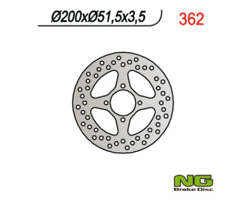 Гальмівний диск задній yamaha yfm 350/ yfz 450 03-04 (200x51x3.5) (4x8.5mm)