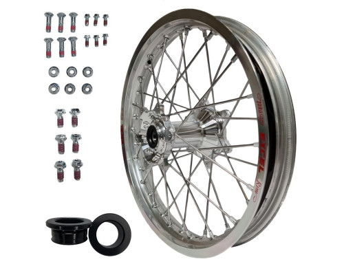 Rex Wheels Excel Колесо заднє комплектне 18 дюймів 18-2,15 YAMAHA YZF 250/450 '09- срібна обіддя срібна маточина срібні спиці срібні ніпелі