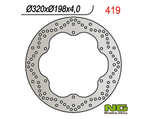 Диск гальмівний передній yamaha xj 900 diversion 95-03 (320x198x4) (6x8,25mm)
