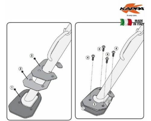 Подовжувач бокової стійки kappa bmw f 650 gs / f 800 gs (08-17), f 800 gs adventure (13-18) - знято з у