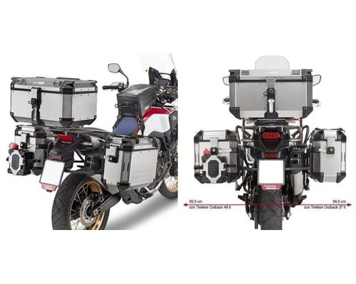 Kappa CRF 1000L Africa Twin Стійка для бокових кофрів Monokey Cam Side Алюміній 2016-2017 Сріблястий