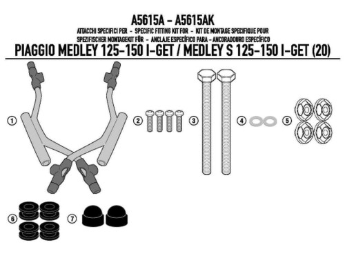 Kappa віконне кріплення 7057ak piaggio medley 125-150 i get / medley s 125-150 i get (20)