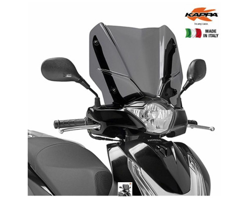 Вітрове скло kappa sh 125i-150i abs (12-16) 36,5 x 45 см з діамантами - встановлюється в оригінальні кронштейни