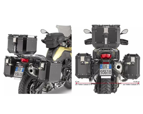Kappa, Стелаж Бічні футляри Monokey Cam Side, Кріплення для бокових кофрів, BMW F 750 GS (18-19), F 850 GS (18-19), F 850 GS Adventure (19), Чорний
