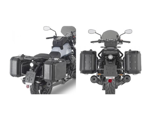 Kappa, Стелаж Бічні футляри Monokey, для Moto Guzzi V7 Stone '21, під Kufry Retro-Fit K-Venture Alu та K'Mission Alu, Чорний