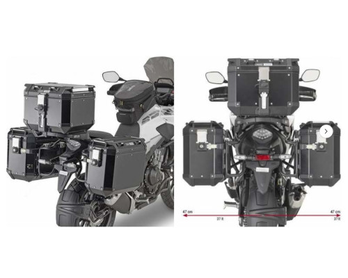 Kappa, Стелаж Бічні футляри Monokey Cam Side, Кріплення для Бокових Кофрів, HONDA CB 500 X (2019-2020), Алюміній