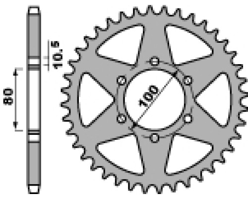 Pbr задня зірочка 1030 43 c45 laverda 747 97-99 (ланцюг 520)