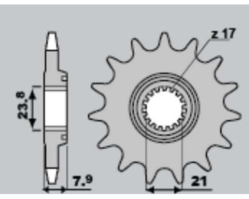 Зірочка передня sunstar 2320 13 honda crf 250r '18-'23 (jtf1344.13) (ланцюг 520) (232013)