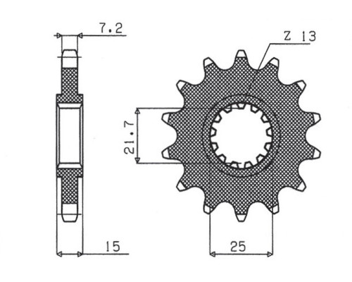 Зірочка передня sunstar 2082 14 kawasaki zx 6r '95-'97 (jtf1182.15) (208214jt)