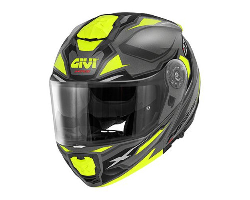 Givi helmet x.27 sector - щелепний шолом з козирком - сірий з рожевим графічним зображенням розмір xs / 54
