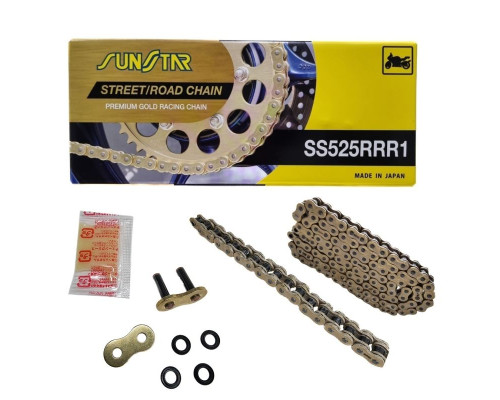 Ланцюг приводу sunstar 525rrr1-110g (525zvmxg) до 1100 cc (xw ring) золотий колір (525rrr1110g) - заміняє ss525rtg1-110g