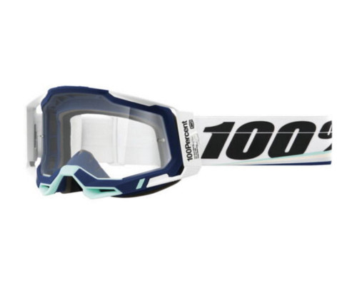 100 PROCENT, Racecraft 2 Arsham, мотогоггли, прозора лінза, білий/синій