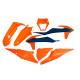 Пластиковий комплект UFO ktm exc 125 '20-'21, exc 250 / 300 tpi '20-'23, exc-f 250 / 350 / 450 / 500 '20-'23 з кришкою лампи кольору oem '22 (помаранчевий / синій)