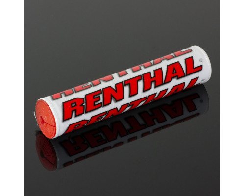 Губка на кермо renthal sx pad (240 мм), колір білий/червоний з логотипом renthal