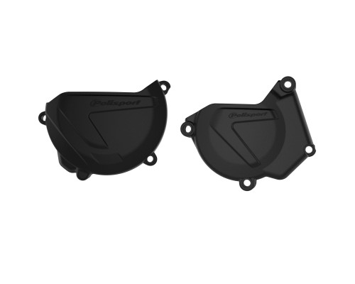Комплект кришок генератора та зчеплення polisport YAMAHA yz 250 '05-'25 (8464500001+8463700001) колір чорний