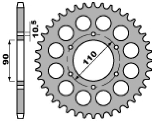 Pbr задня зірочка 850 33 f yamaha xs650 75-81 (ланцюг 530) (jtr850.33)