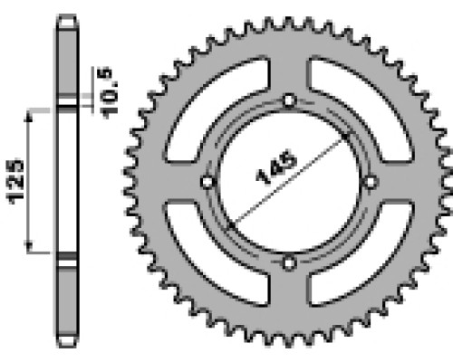 Pbr задня зірочка 857 46 c45 yamaha xtz 660 96-00 (ланцюг 520)