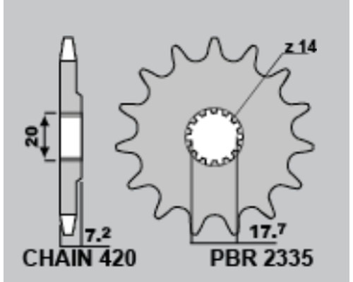 Задня зірочка pbr 4738 47 yamaha yz 65 '18-'19 (jtr1798.47)