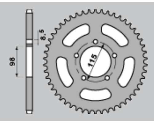 PBR 893 Задня зірка C45 KTM SX 60/65 Ланцюг 420 JTR894.60
