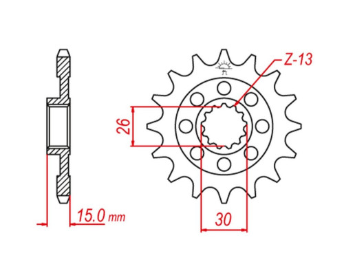 Cht продаж зірочка передня 2198 17 bmw s1000rr '09-'15, s 1000r '13-'22, s 1000xr '14-'22, hp4 '13-'15 (jtf404.17) (ланцюг 525) (219817)
