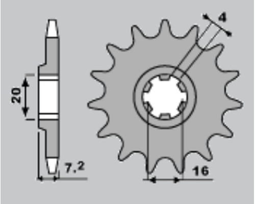 Передня зірочка 413 14 suzuki rmx 50 '97-'03, ts 50w '83-'93, tsx 50 '84-'00 (jtf413.14)